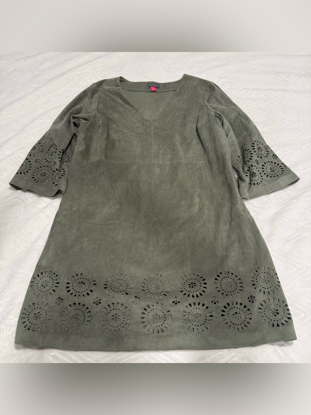 Olive Green Faux Suede Dress